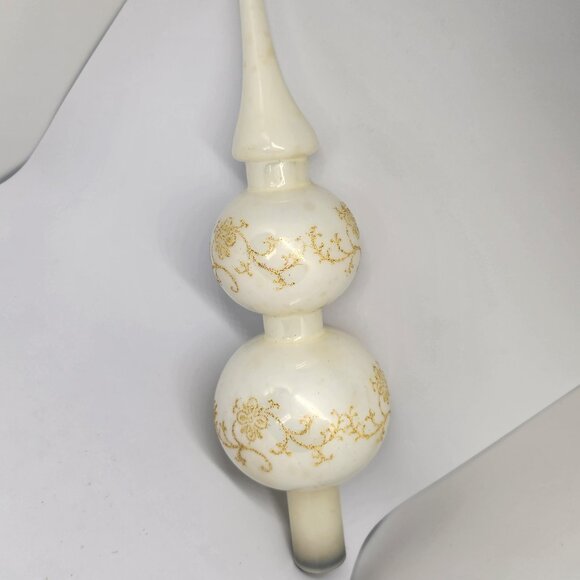 Vintage German Blown Glass Tree Topper Rose Motif - Picture 5 of 10